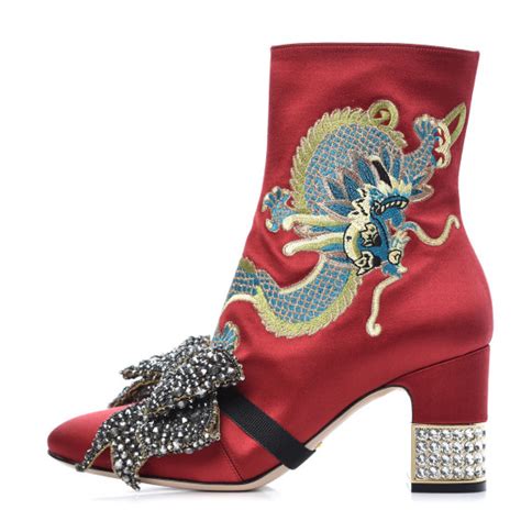 gucci candy dragon boot|GUCCI Silk Satin Malaga Kid Embroidered Candy Dragon.